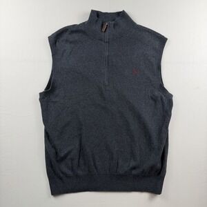 Polo Ralph Lauren sweater vest 1/4 Zip men's size S Gray Pima cotton classic